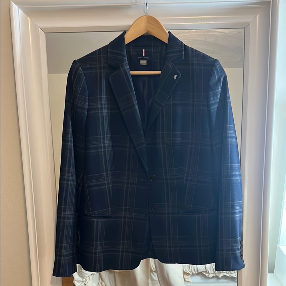 Women’s Navy Plaid Blazer